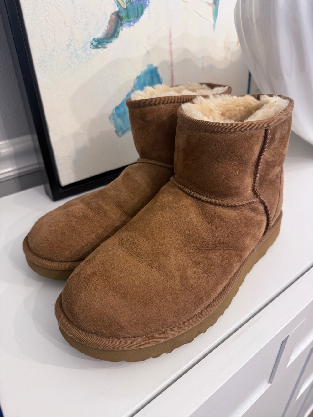 Ugg Classic Mini II Chestnut Suede Shearling-Lined Short Boots